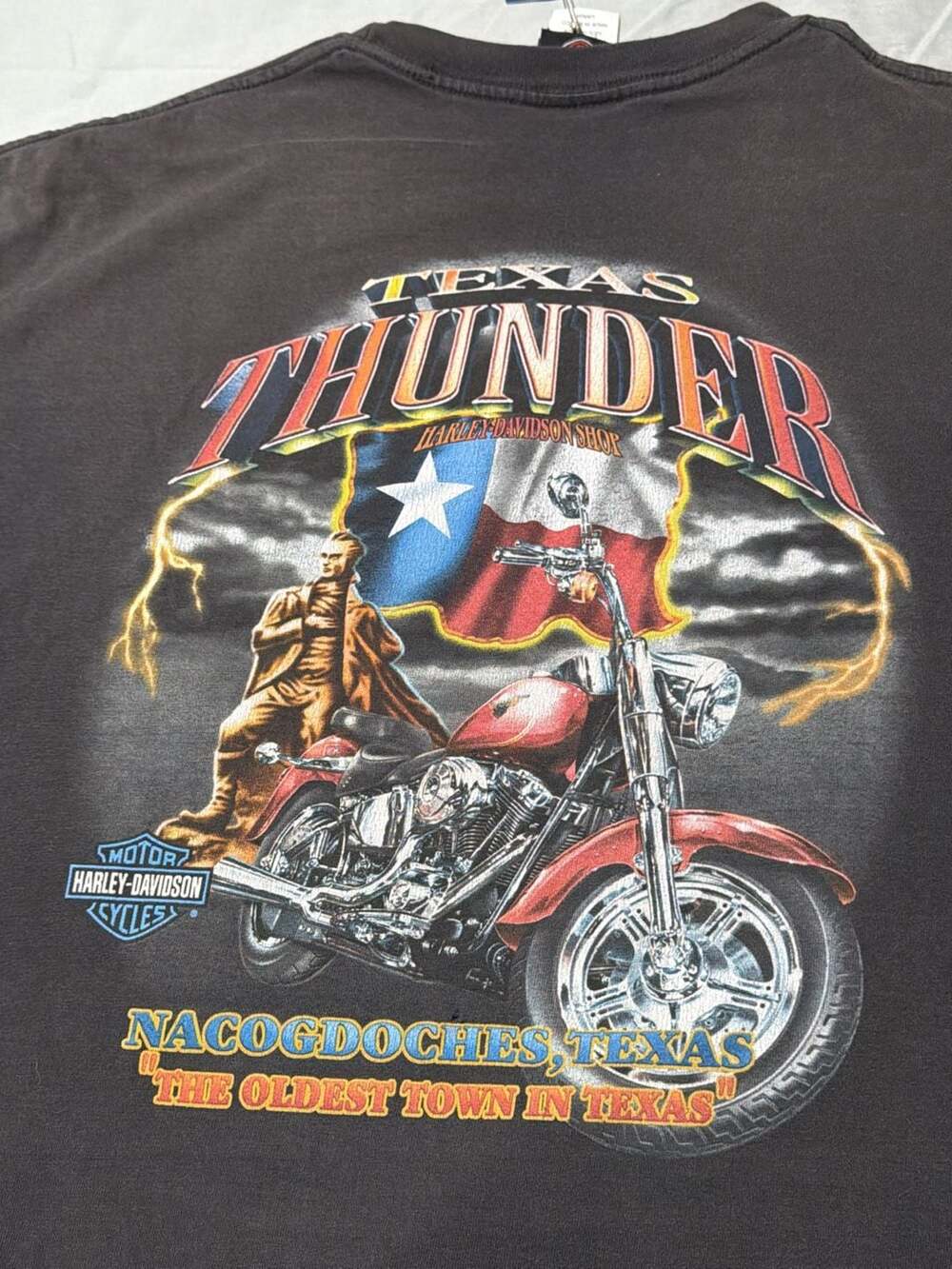 Vintage Thrashed 2006 Harley-Davidson Texas Thunder Nacogdoches T-Shirt Large - Picture 12 of 13